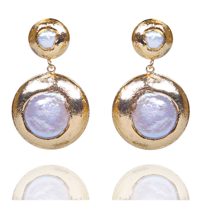 картинка Позолоченные серьги из перламутра