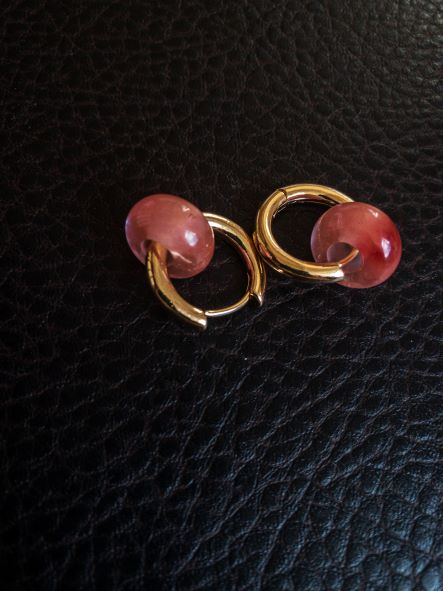 картинка Серьги "Розовый закат"