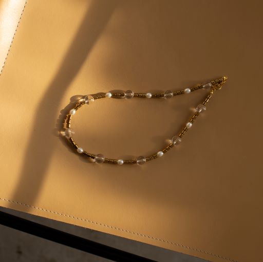 картинка Бусы "Гематит & Жемчуг"