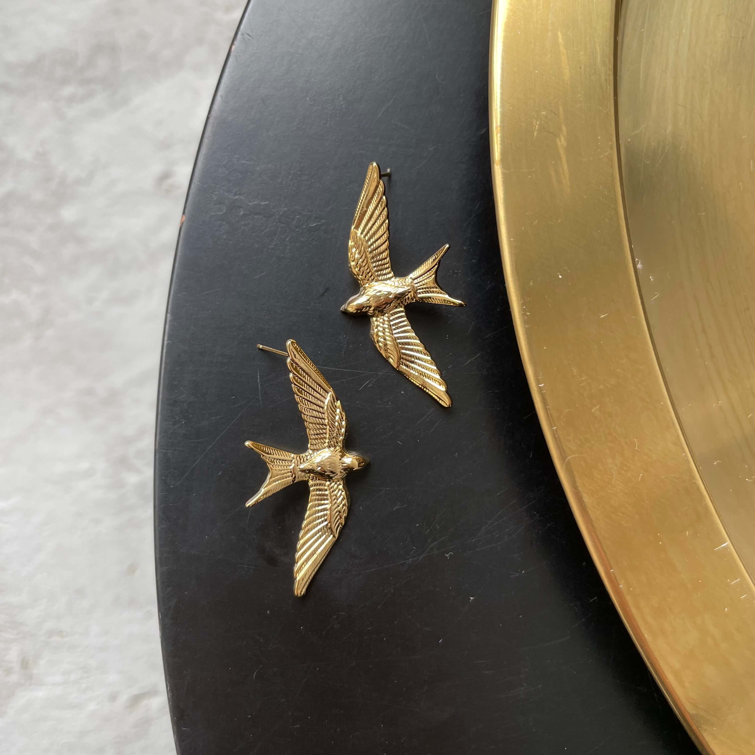 картинка Серьги "Золотые ласточки"