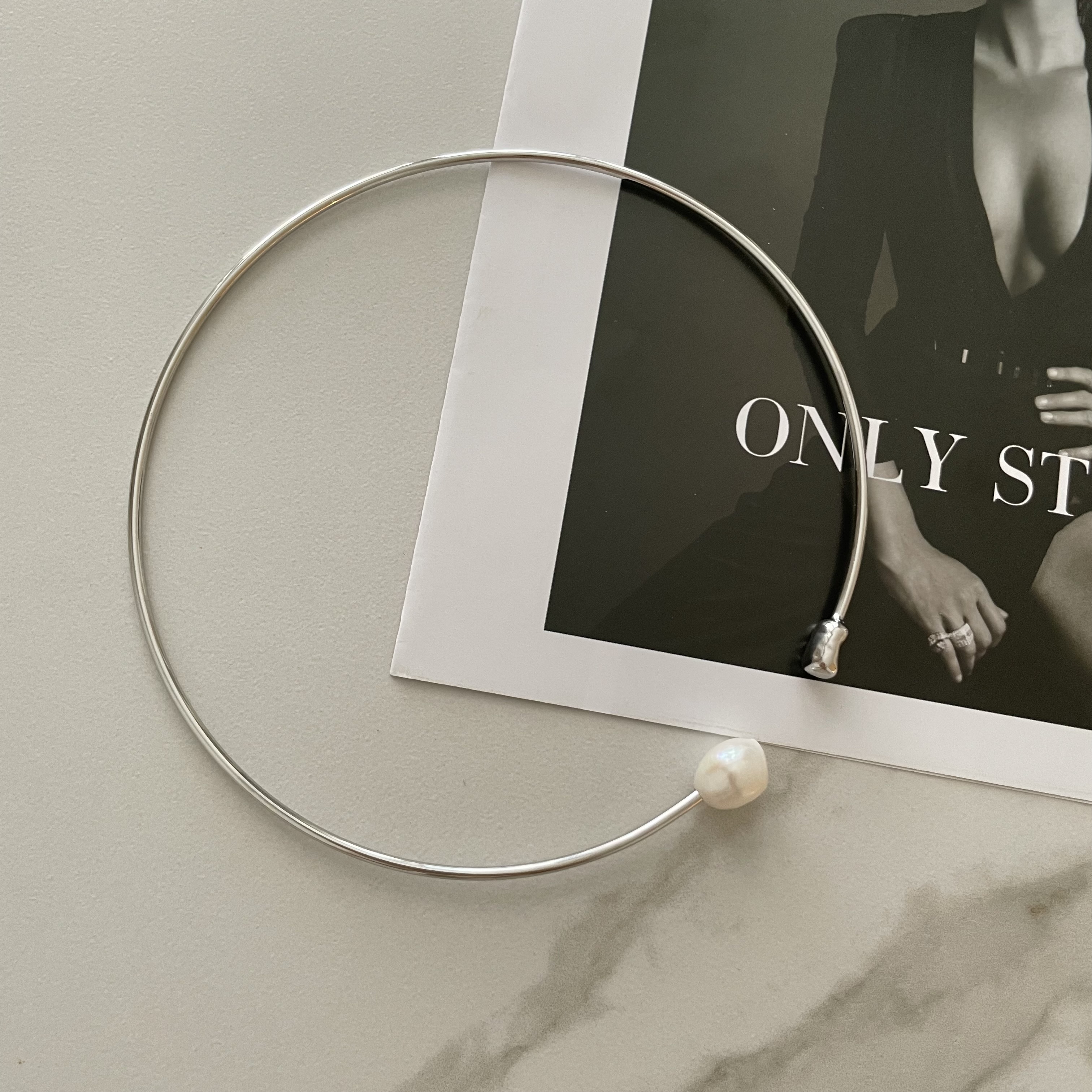 картинка Чокер-колье "Pearl paradise silver"