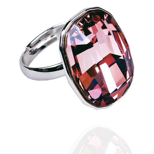 картинка Кольцо безразмерное с фиолетовым кристаллом Swarovski