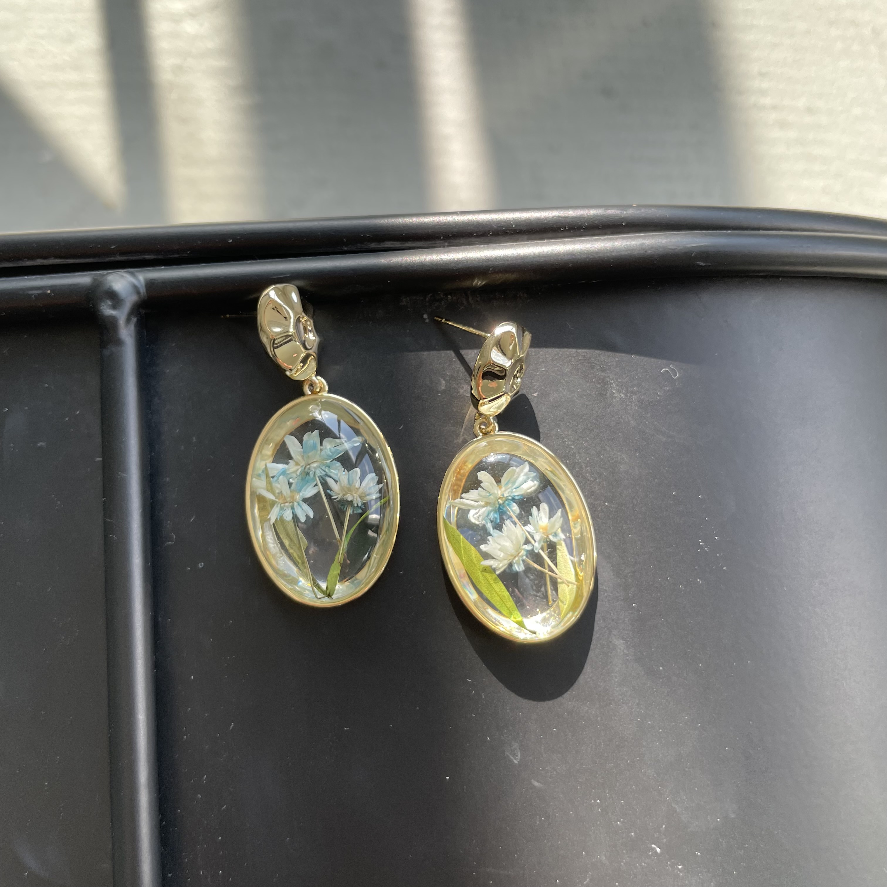 картинка Серьги "Полевые цветы (голубые)"