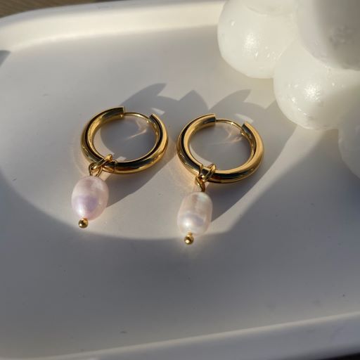 картинка Серьги кольца "Жемчужина"