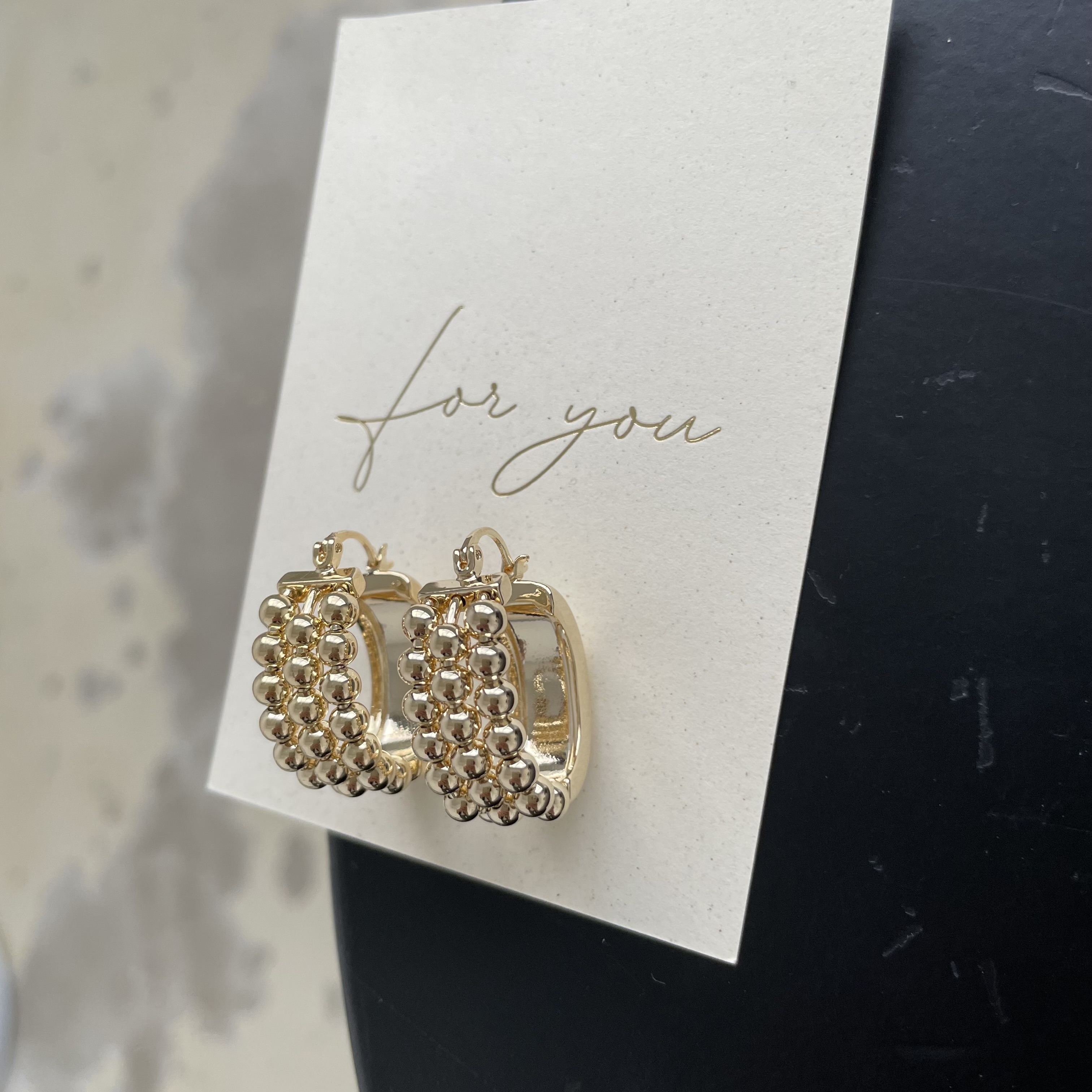 картинка Серьги "Золотые бусины"