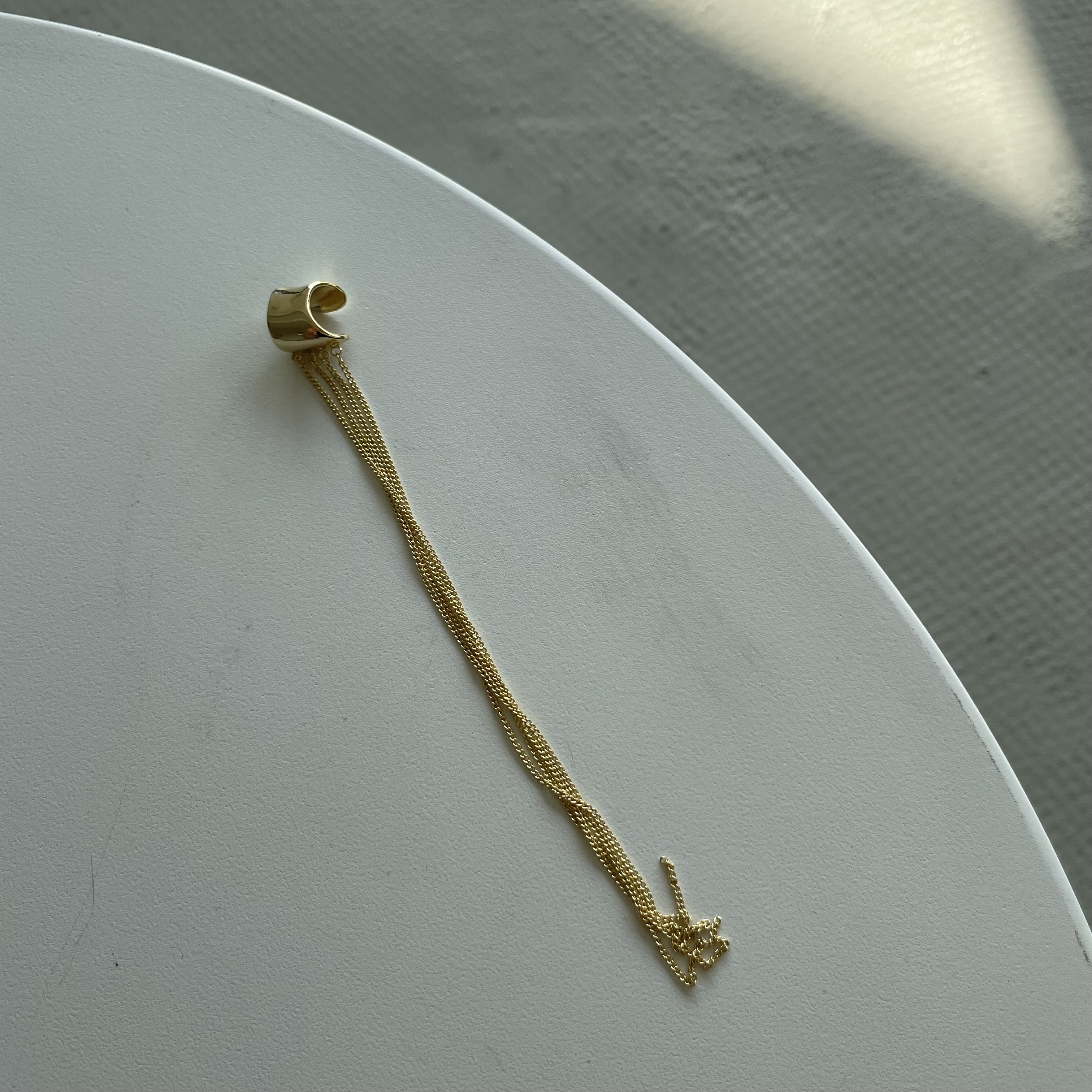 картинка Серьга каффа золото с цепью