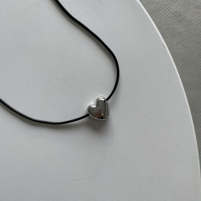 картинка Чокер шнурок "Silver heart"