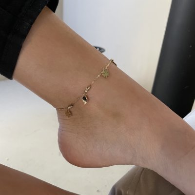 картинка Браслет для ног "Golden сlover"