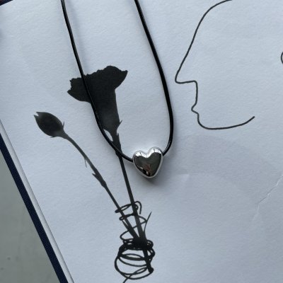картинка Чокер шнурок "Silver heart"