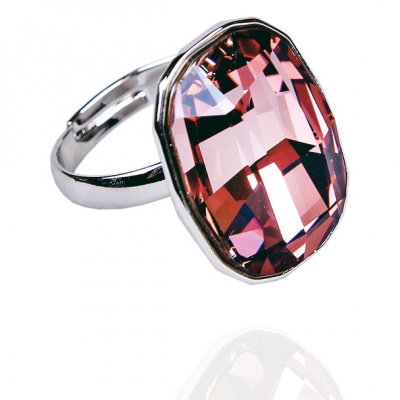 картинка Кольцо безразмерное с фиолетовым кристаллом Swarovski