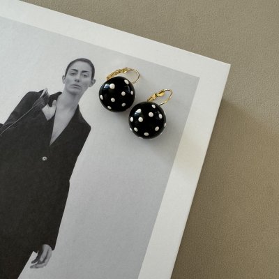 картинка Серьги "Polka dot black"