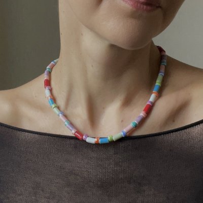 картинка Бусы из керамики "Радуга"