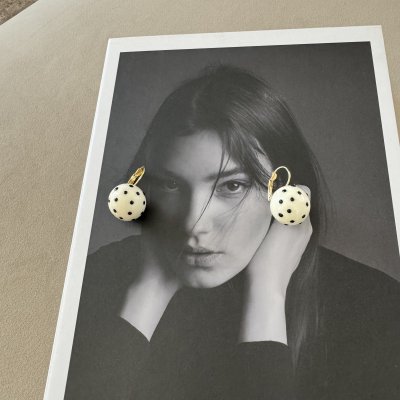картинка Серьги "Polka dot white"