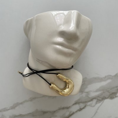 картинка Кулон на длинном шнурке "Gold zigzag"