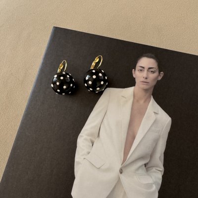 картинка Серьги "Polka dot black"